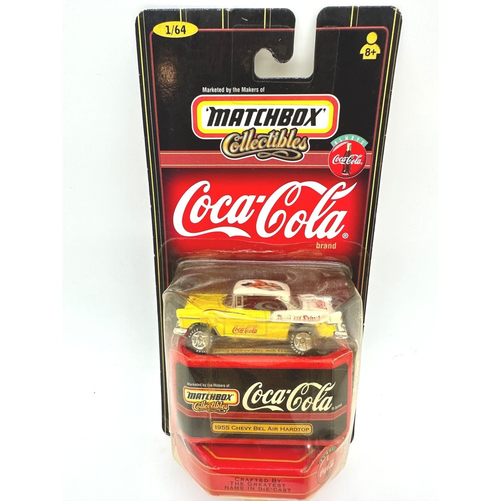 Matchbox Premiere Coca-Cola 1955 Chevy Bel Air Hardtop 1/64 Yellow Diecast NIB
